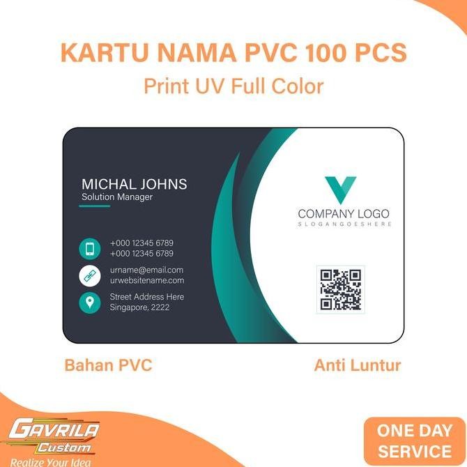

TERMURAH - Custom Kartu Nama/Bisnis Bahan PVC Print UV Qty 100 Pcs Murah