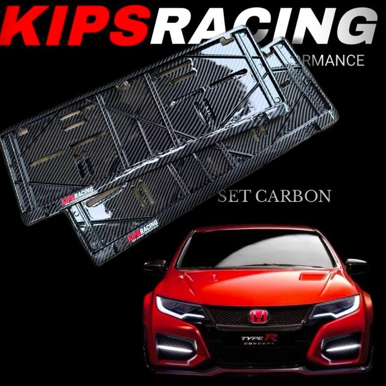 DUDUKAN PLAT NOMOR MOBIL CARBON KIPS RC SET DEPAN BELAKANG tempat plat nomor mobil carbon cover plat