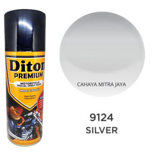 Pilox Diton Premium Silver 9124 Cat Semprot 400cc Warna Silver Glossy