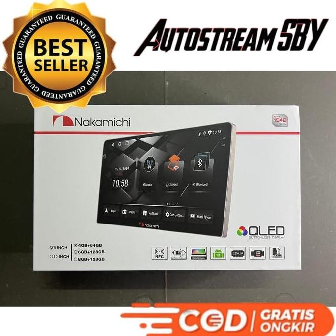 BEBAS ONGKIR - [With NFC] Head Unit Android 9 Inch Nakamichi Legend MK IV RAM 4/64 GB | Nakamichi MK