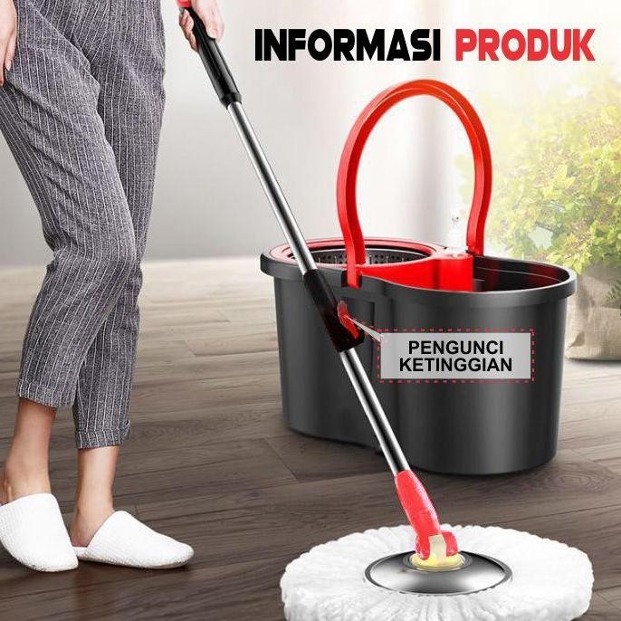 DBest Group - Super Spin Mop Alat Pel Lantai Putar Dengan Ember Kode TB01/TB02 Sett Alat Pel Lantai 