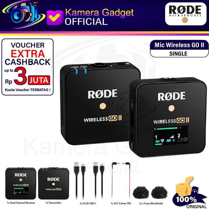Rode Wireless Go Ii Compact Digital Wireless Mic Kamera Original
