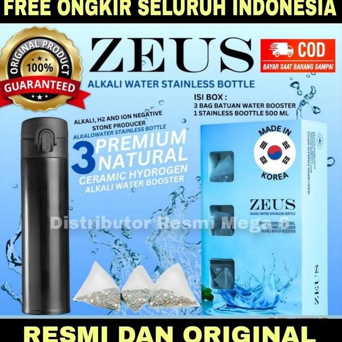 

TERMURAH - ZEUS BOTLLE - ZEUS Alkali Hydrogen Water - 3 Macam Batuan Alami Dari KOREA Dijamin RESMI Dan ORIGINAL