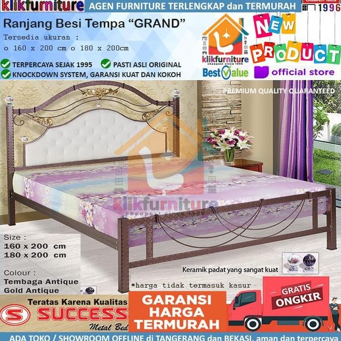 Ranjang Besi Tempa New Grand Success 160X200 Cm Tempat Tidur Besi