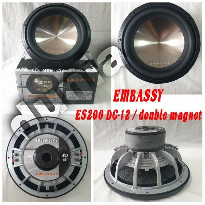 Subwoofer Embassy ES200 DC 12 Original Subwoofer 12 inch Double Magnet