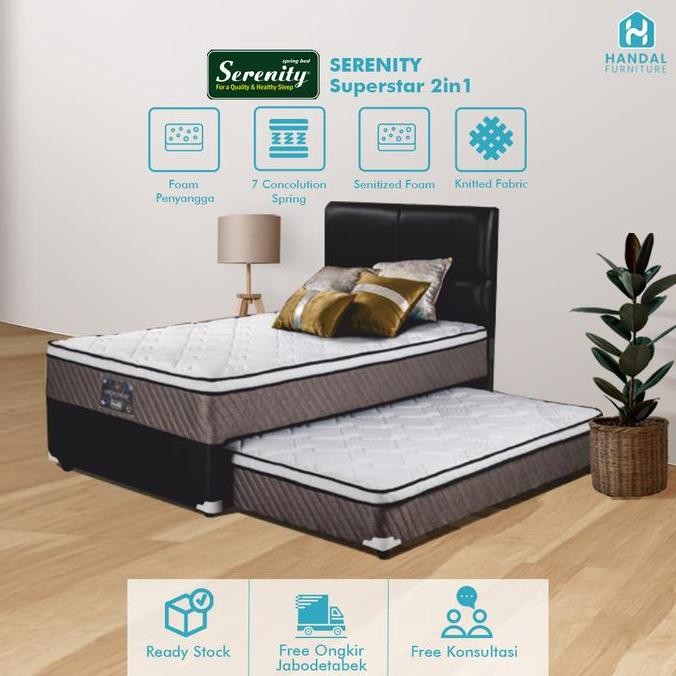 Kasur Springbed Elite Serenity Superstar Matras 2In1 Kasur Atas Bawah Anak Murah Medium Original