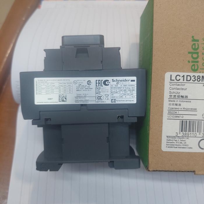 KONTAKTOR ( LCID38M7) 3P-50A 220VAC SCHNEIDER ORIGINAL