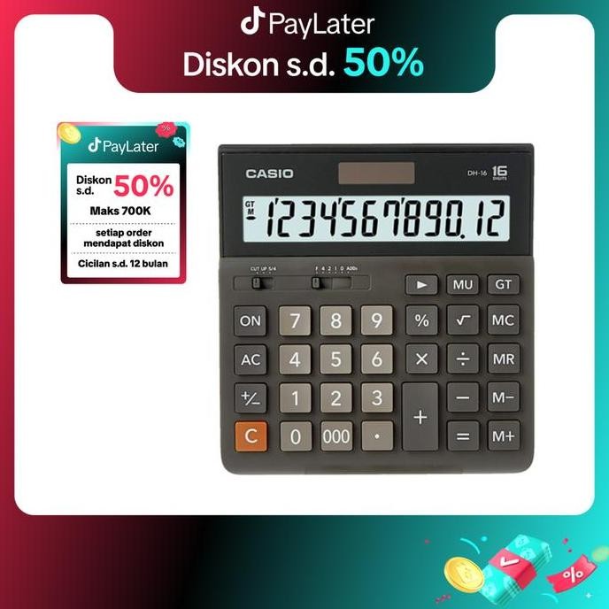 

Casio Dh-16 -Hitam - Kalkulator Kantor - 16 Digit Plastik Keys
