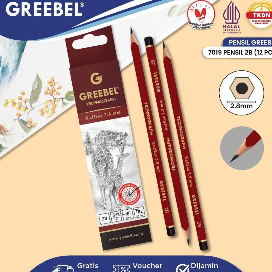 

Greebel Pensil Pencil Kayu 2B 7019 Pensil Tulis Ujian Sekolah Pensil