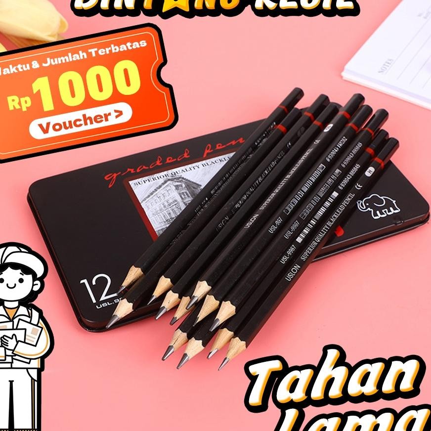 

12 Pcs Pensil Gambar Sketsa Set Lengkap 2H H F B Hb 2B 3B 4B 5B 6B 7B 8B Charcoal Pencils Setlukis Gambar Menggambar Dng Kotak Logam