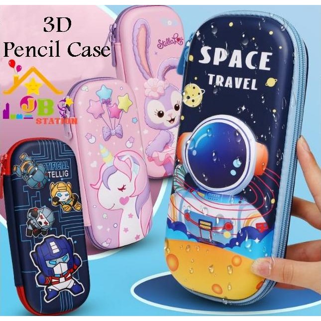 

Tempat Pensil Kotak pensil Tepak 3D Timbul Hardcase Pencil Case Kulit Box Hardtop Motif Banyak 3 Layers Stationery LA