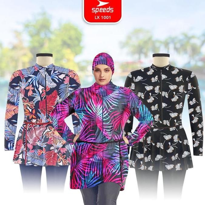 [Hijab] Speeds Baju Renang Wanita Swimming Suit Pakaian Renang Muslim Jumbo 5L 6L 7L 8L Spandex 1001