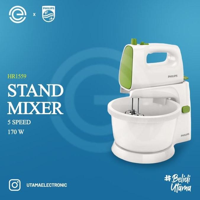 Philips Stand Mixer HR1559 | Mixer Adonan Roti & Kue Low Watt