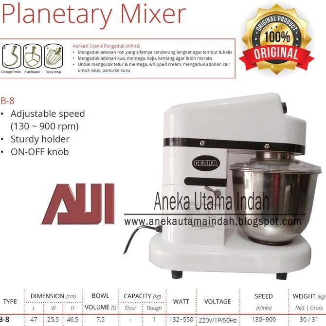 Getra Mesin Mixer Kue Roti Model B8