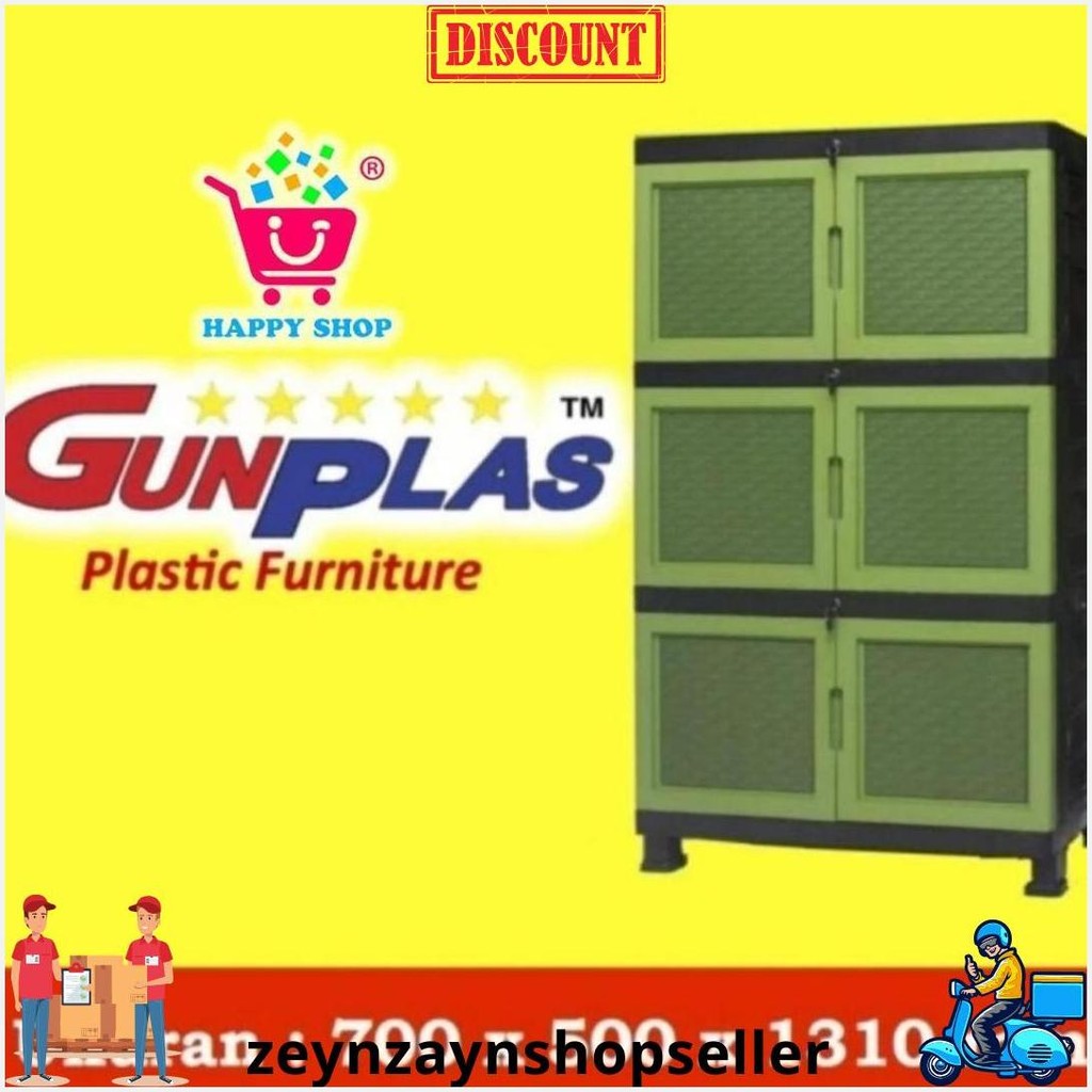 Instant  Gunplas Lemari Plastik Jumbo  Susun 3 & 4 + Kunci Gratis Ongkir