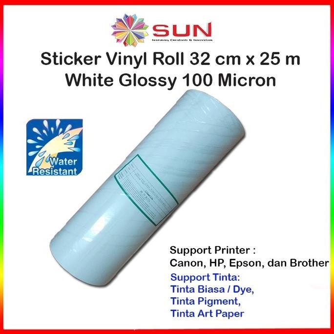 

SUN Sticker Vinyl Roll Inkjet A3+ 32 cm x 25 m 100 micron Matte, Glossy, Transparant Non Waterproof