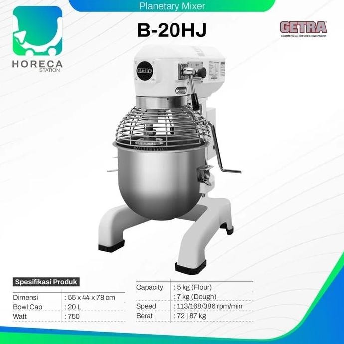 GETRA Planetary Mixer 20 Liter B-20HJ Mesin Mixer Roti Industrial