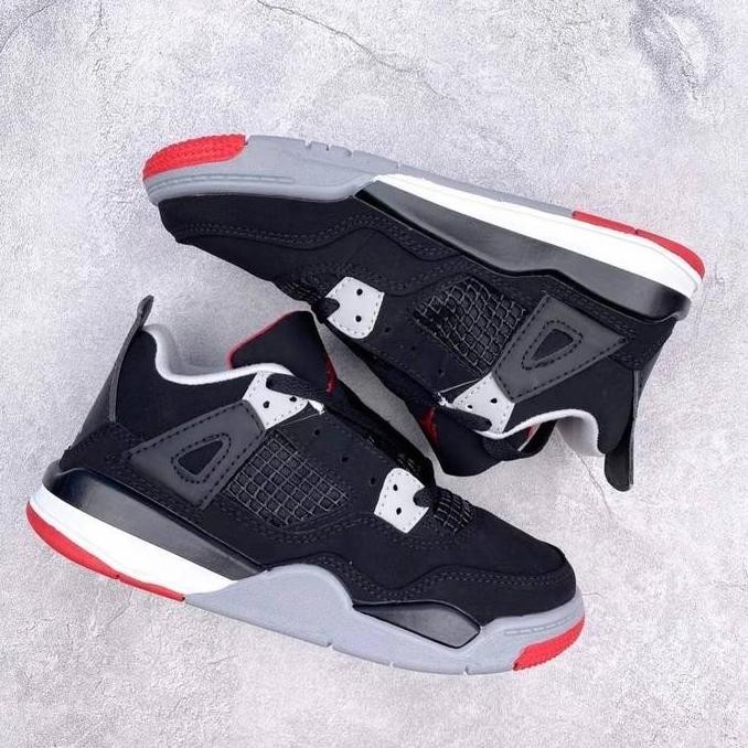 (Allthebest) NIKE AIR JORDAN LETRO KIDS BLACK RED ORIGINAL