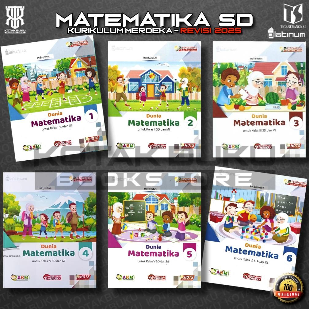 Promooo Buku Dunia Matematika Kelas 1 2 3 4 5 6 SD Kurikulum Merdeka / Buku Matematika SD / Platinum