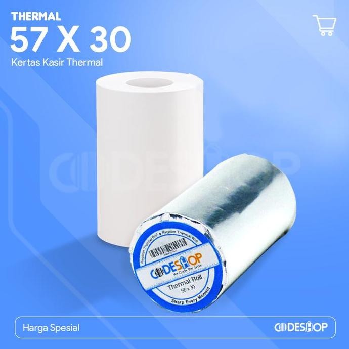 

NEW 1 Dus Kertas Thermal 57 x 30 / 57x30 mm / 57x30mm Struk Kasir Codeshop