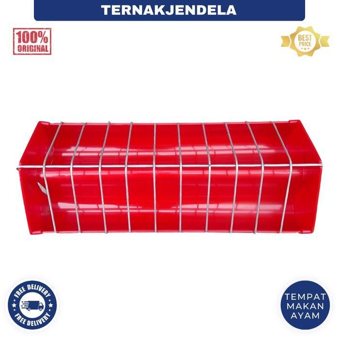 ATS DOC FEEDER MERAH KECIL - Tempat Pakan Makan Ayam