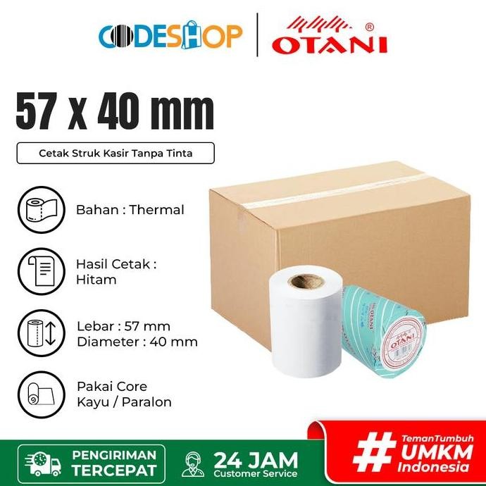 

1 DUS Kertas Thermal Otani 57 x 40 mm Roll Printer Struk Kasir 58mm