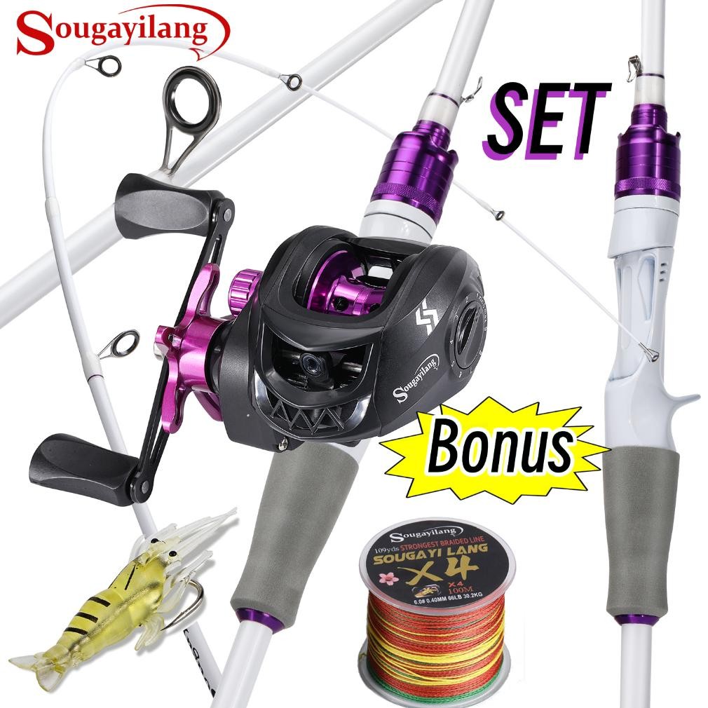 Terlaris Sougayilang Joran Pancingan Bc Set 180Cm 5-10Lb Joran Bc Ul Carbon  Pancingan Set Lengkap R