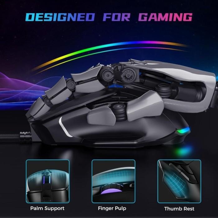 Aula F815 Mouse Gaming Rgb Wired With 13 Backlit Modes & 6 Programmable Macro Buttons Click Drag Mou