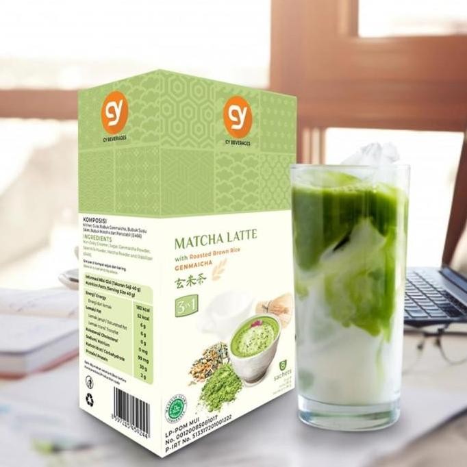 

Cy Matcha Latte With Roasted Brown Rice (Genmaicha Latte) 3 In 1 (Mine)