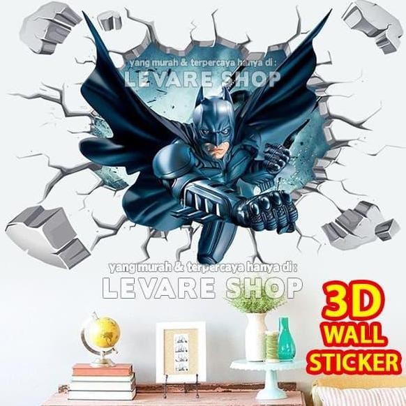 3D Wall Sticker - Stiker Dekorasi Dinding Tembok Superhero Batman