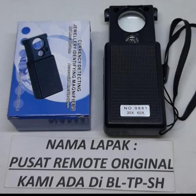 

Kaca Pembesar Megnifer Lup 60X Ada Lampu Cek Uang Nya Original