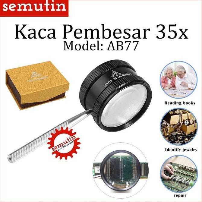 

Kaca Pembesar 35X Ab77 / Lup Lensa Magnifier Handheld / Membaca Perhiasan Komponen / Loupe