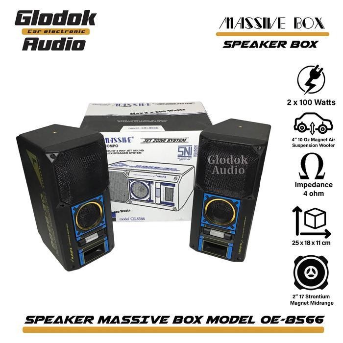 Speaker car and home massive OE8566 Box Speaker 4 inch 3 Way  Sepasang