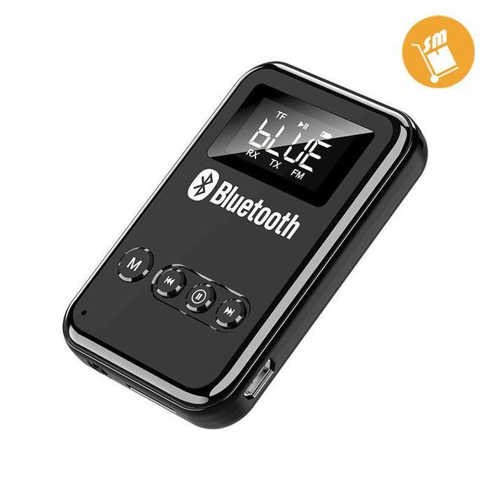 SM Audio Bluetooth 5.0 Transmitter Receiver Adapter FM 9XBK Black Terbaik Berkualitas