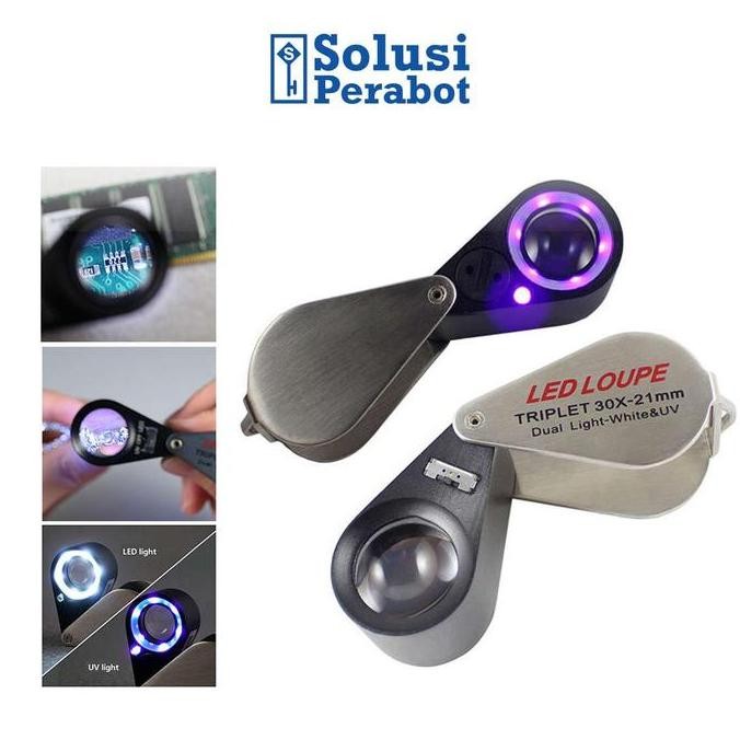

Triplet 30X-21Mm Ab90 Sp / Led Loupe / Lup Kaca Pembesar Lipat