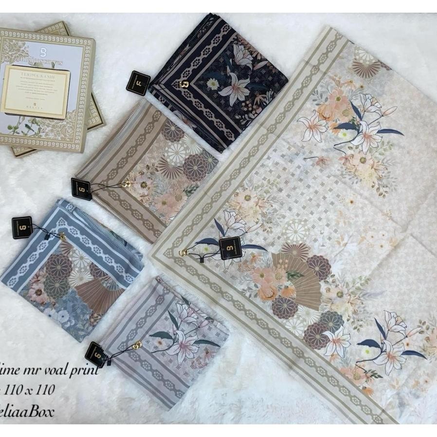 Ecer Melia Scarves Kemasan Box Limited Edition Segiempat Motif Kualitas Butik
