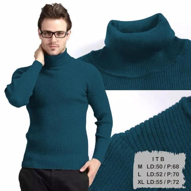 (Allthebest) Kaos kerah tinggi | baju leher tinggi turtleneck pria lengan panjang