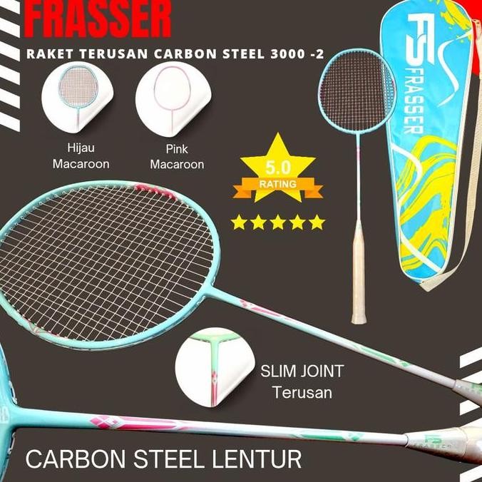 Sale Raket Badminton Frasser Fs Rbttrs 02 Original - Steel Graphite Lentur