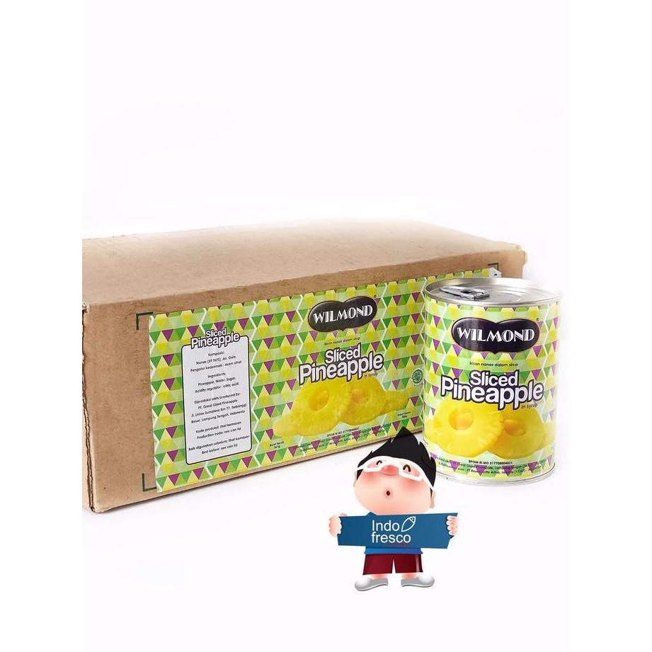 

Wilmond Sliced Pineapple Canned- Buah Nanas Kaleng 1Dus- KHUSUS GOSEND