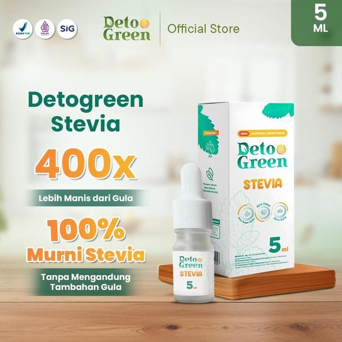

Baru DetoGreen Stevia Natural Sweetener 5ml Pemanis Stevia Tetes 0 Kalori