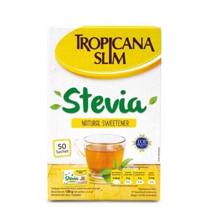 

Baru Tropicana Slim Stevia 50 Sachet - Pemanis Alami Bebas Gula