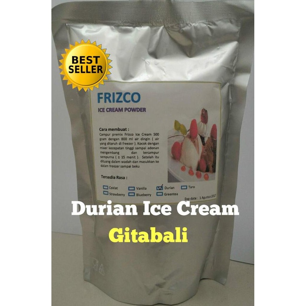 

Baru Frizco Durian Ice Cream Powder 500gr | Bubuk Es Krim Instan