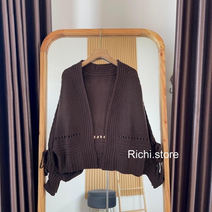 Ysn Kalyna Crop Outer Rajut Balero Knitwear Batwing Cardigan Atasan Wanita