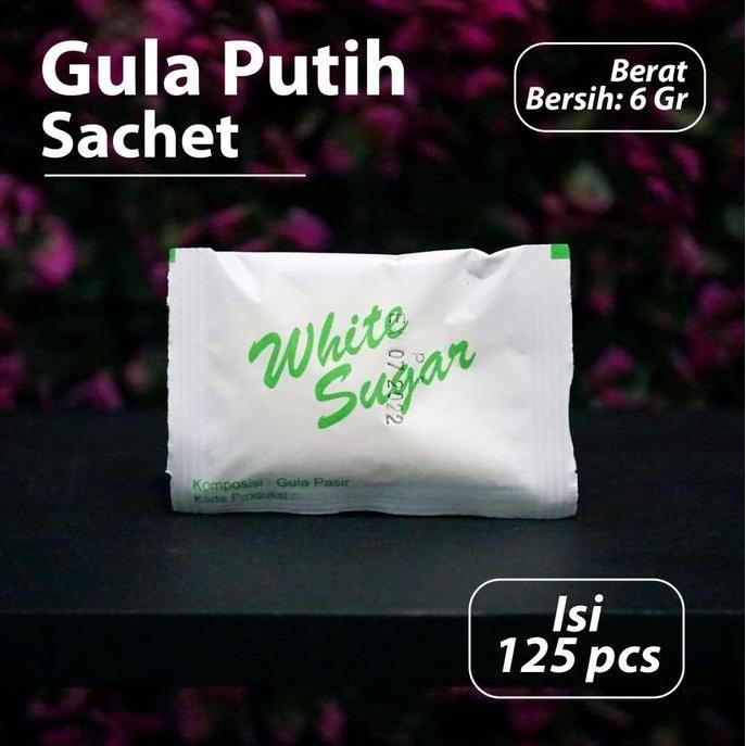 

Baru Gula Putih Saset 6gr (Isi 125pcs) White Sugar Sachet Hotel Cafe
