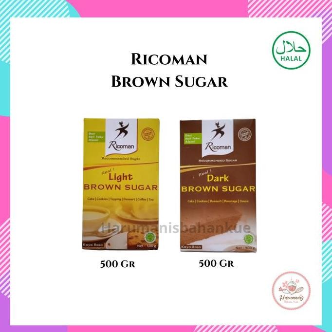 

Baru Ricoman Brown Sugar Dark & Light 500gr | Gula Coklat Premium