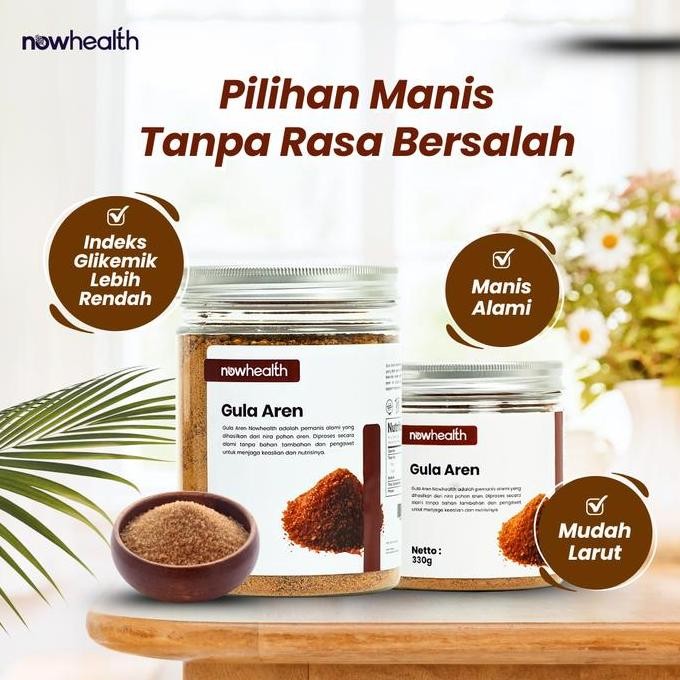 

Baru Nowhealth Gula Aren Bubuk 330gr Pemanis Organik Palm Sugar