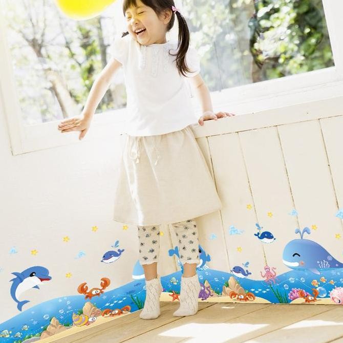 Sticker Stiker Wallpaper Hiasan Dinding Ikan Tembok Kamar Mandi Murah