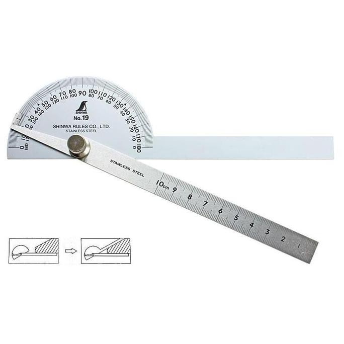 

Sinhwa Stainless Steel Protractor -Busur Derajat - No.19-Made In Japan