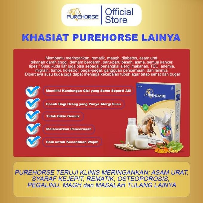 

Murah Purehorse Susu Kuda Liar Bubuk Herbal Alami Asli Sumbawa Kemasan 250G Paket 4 Box Milk Dairy R3Ndah Gula