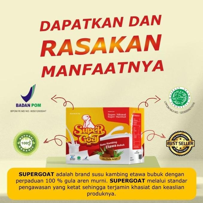 

Grosir Super Goat - Susu Kambing Etawa Bubuk Dengan Gula Aren